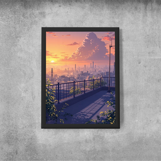 Affiche - Rooftop Sunset - Anime