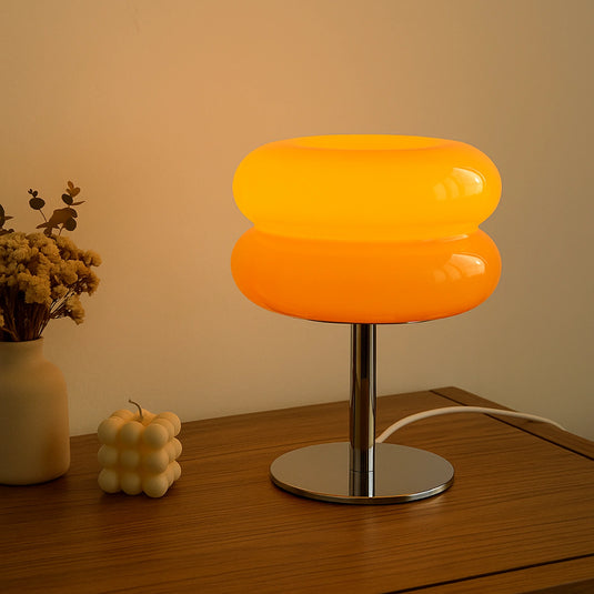 Lampe de chevet retro en verre