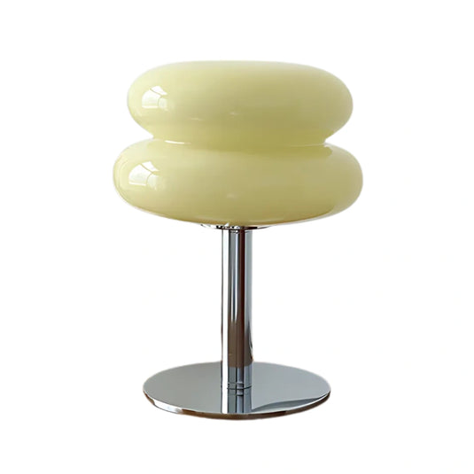 Lampe de chevet verre retro crème