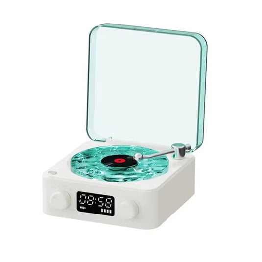 Mini enceinte bluetooth portable vinyle blanc