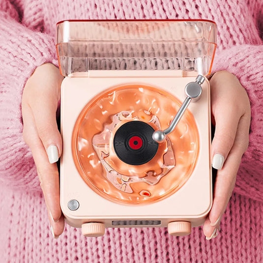 Mini enceinte bluetooth portable vinyle rétro