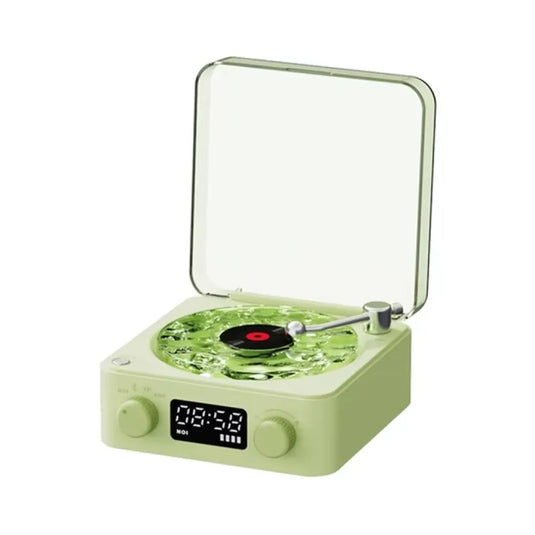 Mini enceinte bluetooth portable vinyle vert