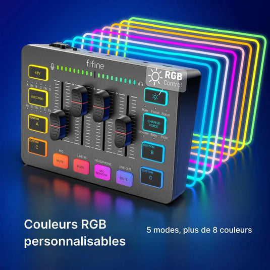 Mixeur audio son rgb interface streaming