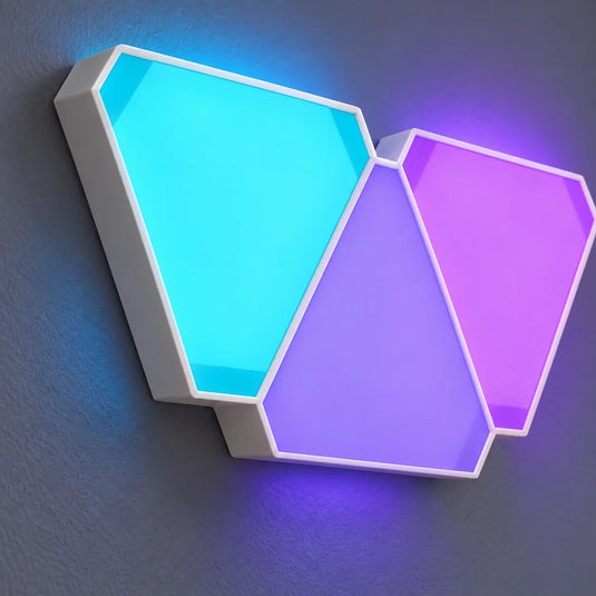 Panneaux LED muraux RGB triangulaires - 3 pièces