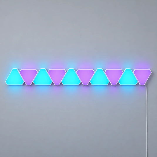 Panneaux LED muraux RGB triangulaires - 10 pièces
