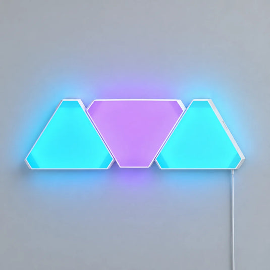 Panneaux LED muraux RGB triangulaires - 3 pièces