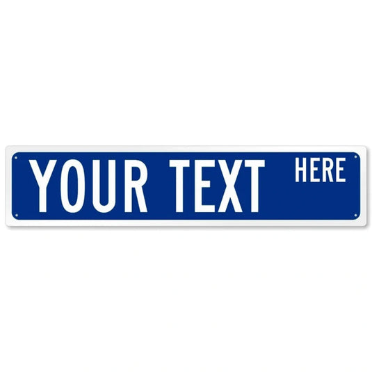 Plaque metal personnalisée bleu