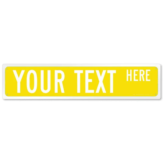 Plaque metal personnalisée jaune