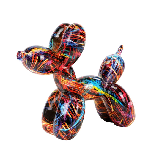 Statue chien ballon résine pop art