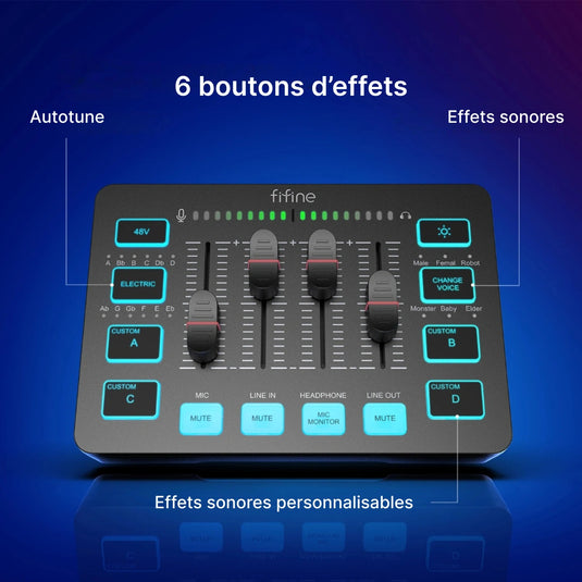 Table mixeur audio streaming gaming