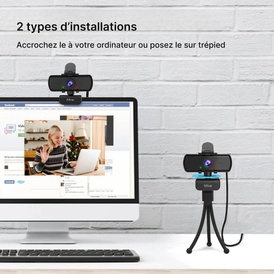 Webcam Full HD avec micro et trépied