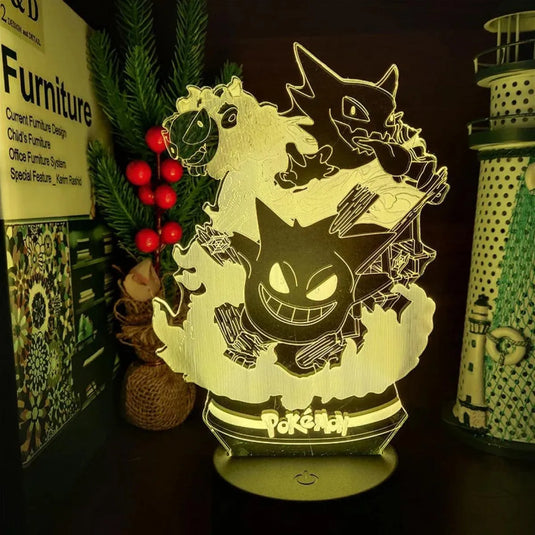 lampe 3d led ectoplasma evolution pokémon jaune