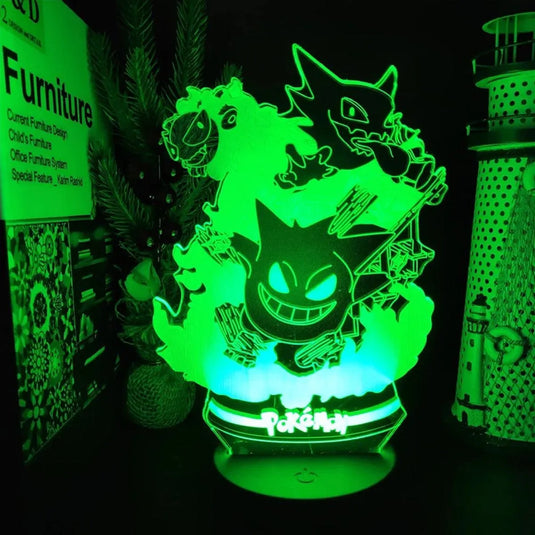 lampe 3d led ectoplasma evolution pokémon vert