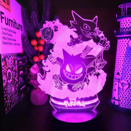 lampe 3d led ectoplasma evolution pokémon