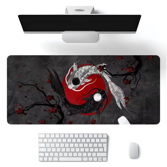 Tapis de souris XXL Poisson Yin et Yang ergonomique