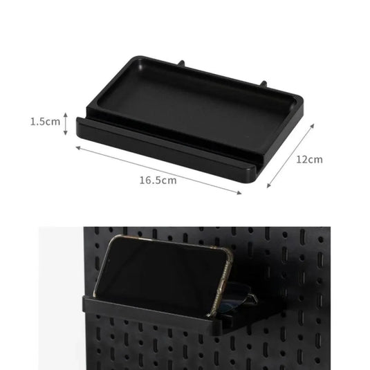 accessoire pegboard support telephone noir