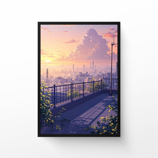 Affiche - Rooftop Sunset - Anime