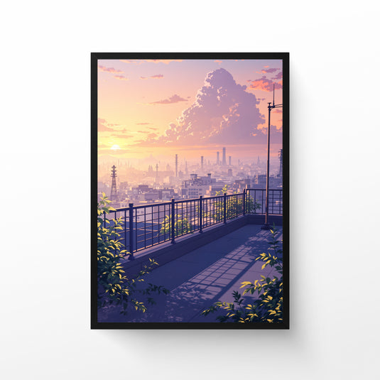 Affiche - Rooftop Sunset - Anime