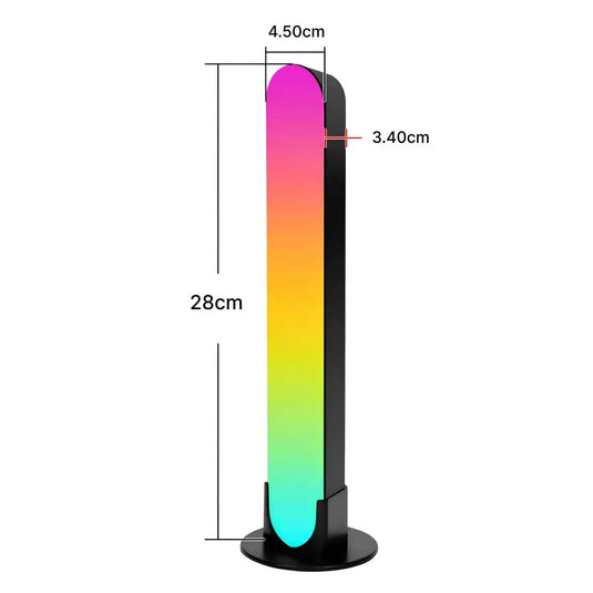 Dimensions d’une barre LED RGB : 28 par 4,5 par 3,4 centimètres