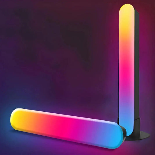 Pack de deux barres lumineuses LED RGB avec socles noirs