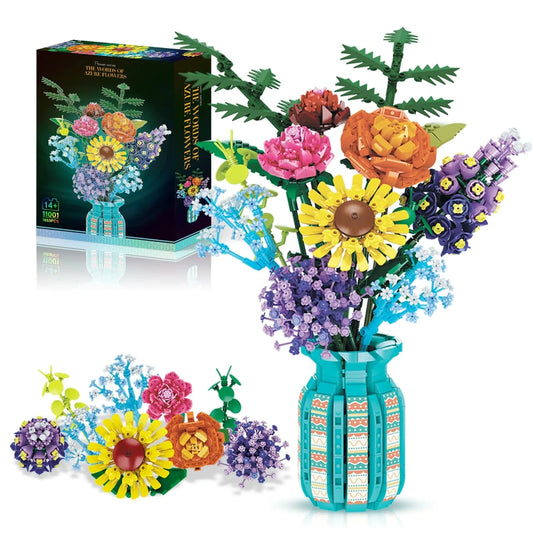 Blocs de construction bouquet fleurs de saison