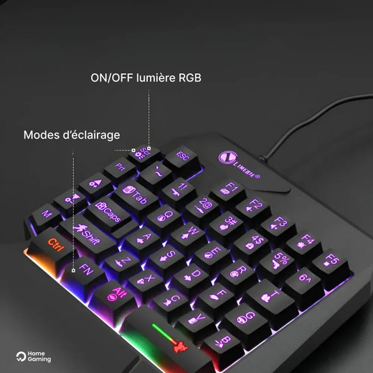 Clavier à une main gaming