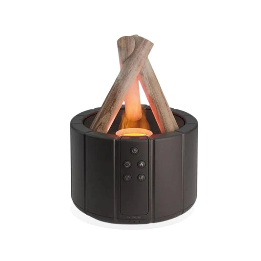 diffuseur huiles essentielles feu de camp noir flammes