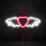 Enseigne neon led coeur aile