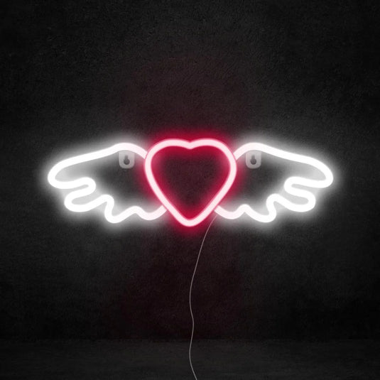 Enseigne neon led coeur aile