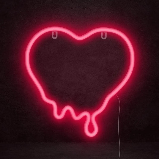 enseigne neon led coeur rouge