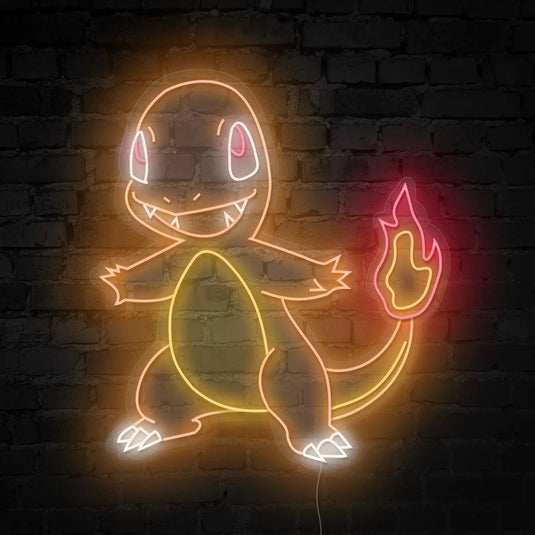 Enseigne neon LED Salamèche Pokemon