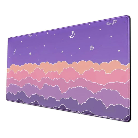 Grand tapis de souris ciel nuages violets