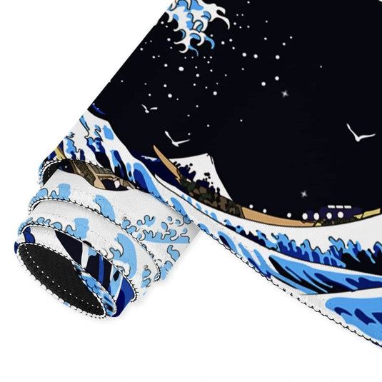 grand tapis de souris xxl vague style japon