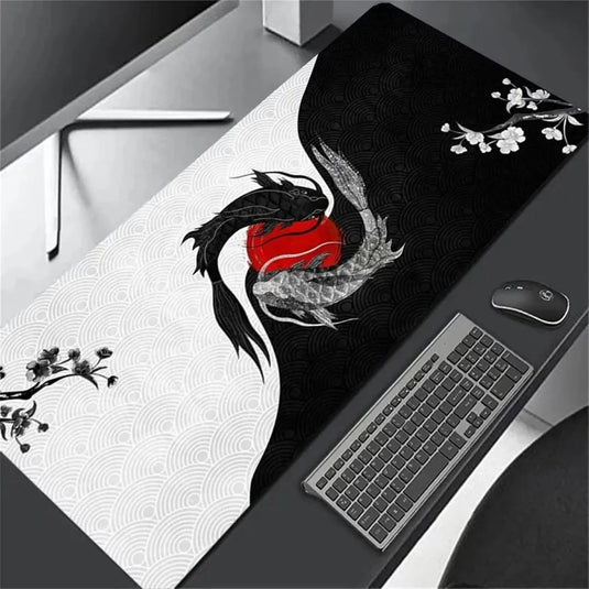 Grand tapis de souris yin et yang