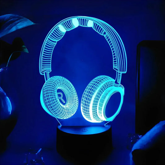 Lampe 3D LED casque gaming