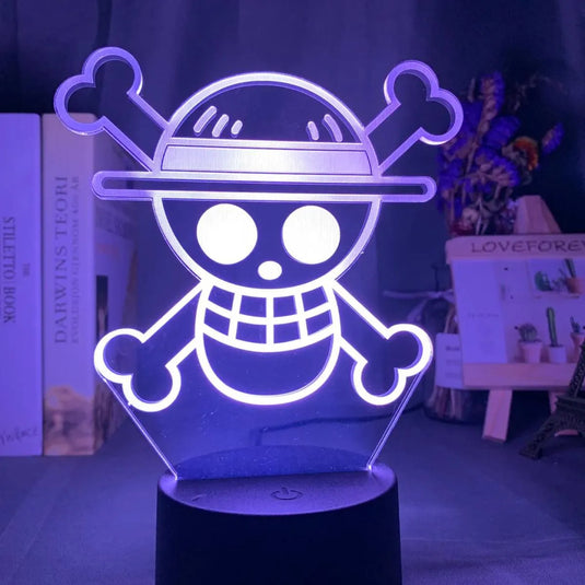 lampe 3d led one piece tete de mort