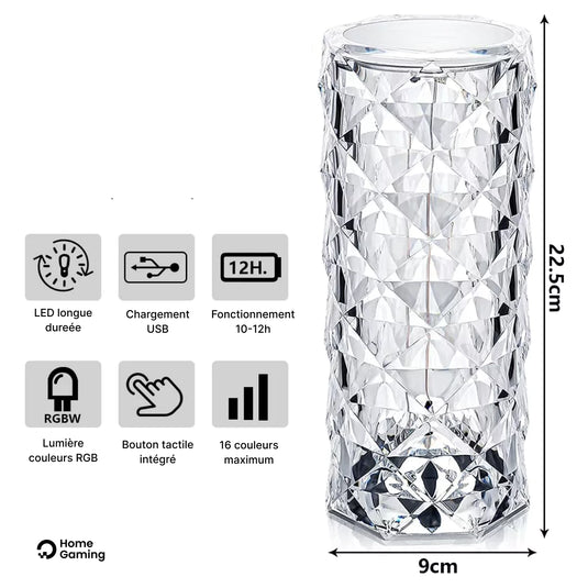 Lampe LED cristal bureau