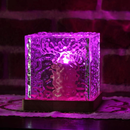 Lampe LED RGB cube cristal