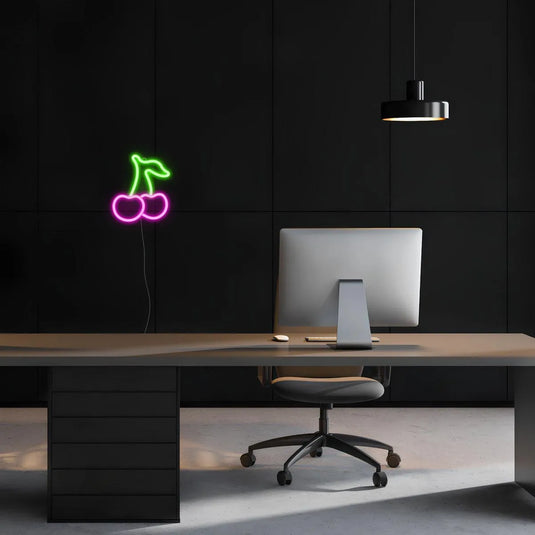 neon led bureau cerise rose