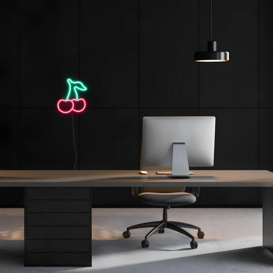 neon led bureau cerise rouge