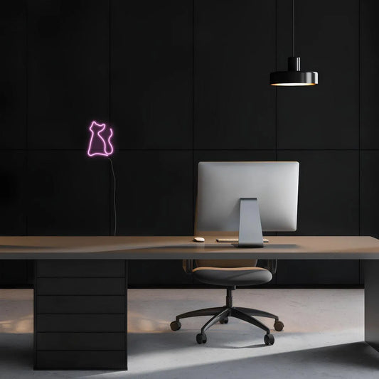 neon led bureau chat rose