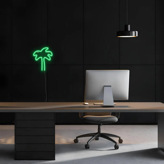 Neon LED bureau palmier