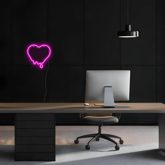 neon led chambre coeur rose