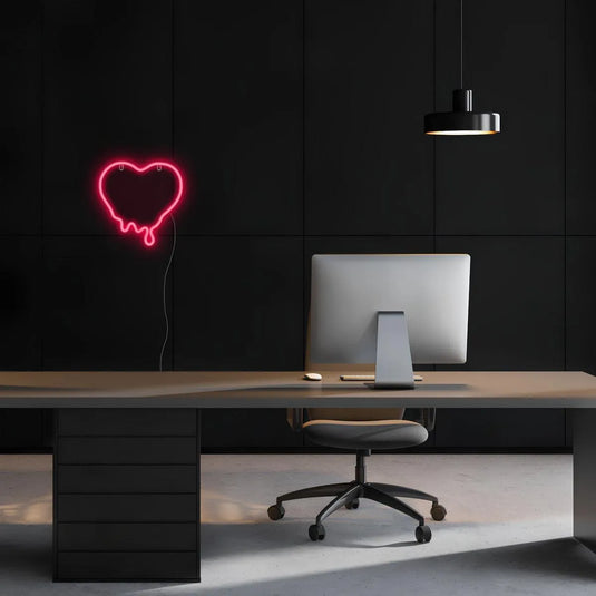 neon led chambre coeur rouge