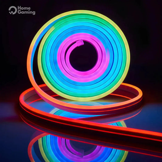 Néon LED flexible RGBIC affichant plusieurs couleurs simultanément