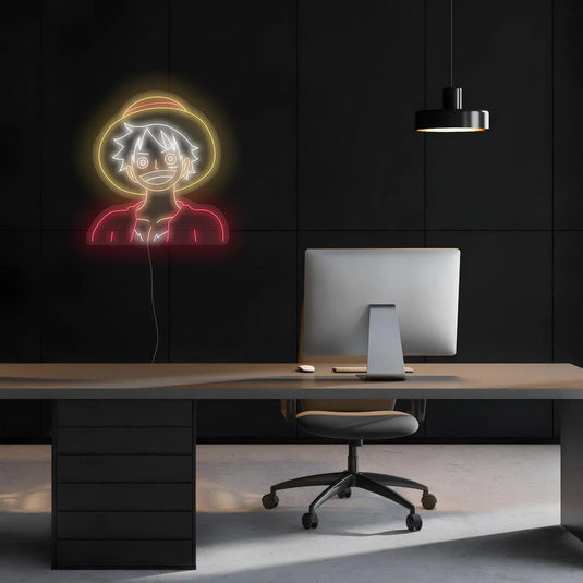 neon led mural luffy one piece