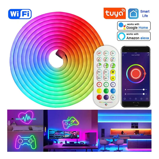 Kit néon LED Wi-Fi Tuya avec application et télécommande