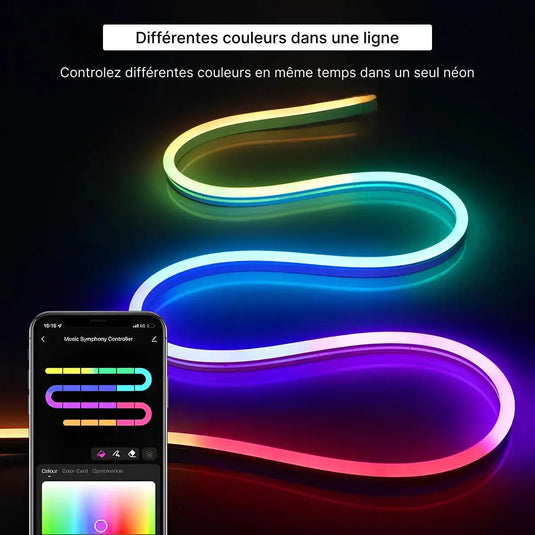 Contrôle de plusieurs couleurs du néon RGBIC depuis l’application