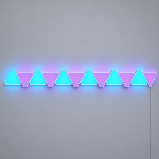 Panneaux LED muraux RGB triangulaires - 12 pièces