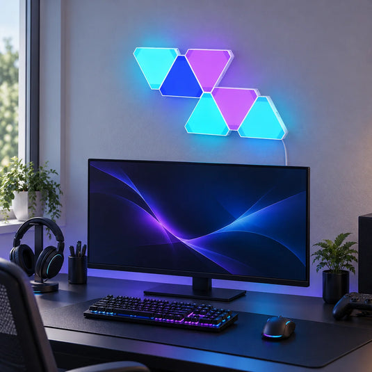 Panneaux LED muraux RGB triangulaires bureau